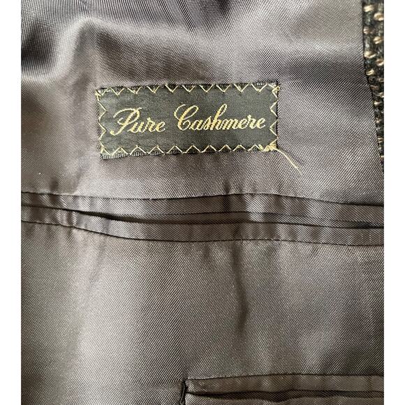 Ermenegildo Zegna Black Gray Taupe 100% Cashmere Blazer Jacket Mens IT56 US44 - Picture 12 of 13